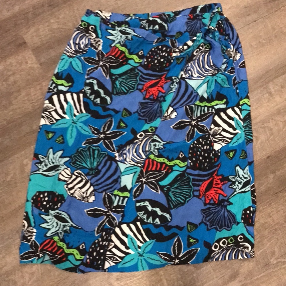 Chaus Sea Life Wrap Skirt Cover Up vintage size 16
